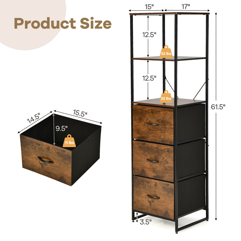 Commode 3 tiroirs Alvey