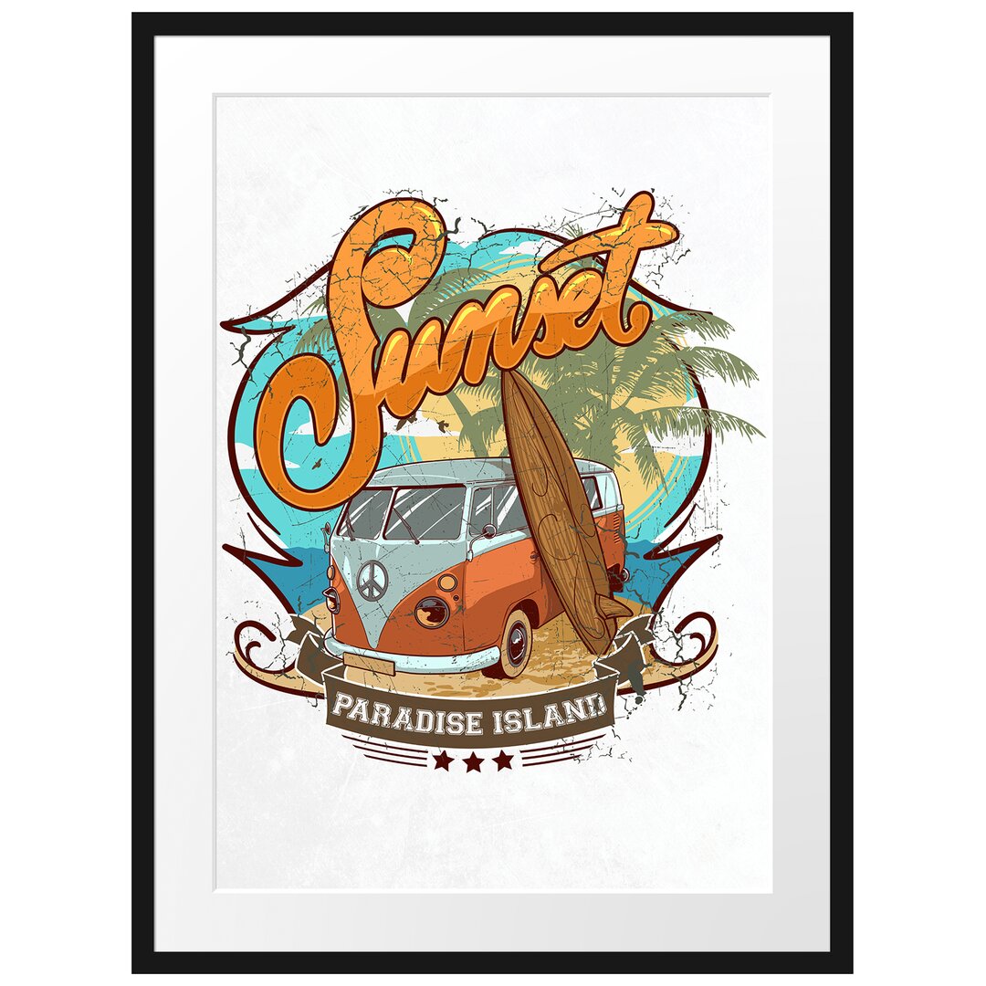 Gerahmtes Poster Sunset-Paradise-Island Light