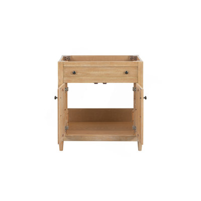 Base de meuble-lavabo à panneaux 30 po en bois d'hévéa massif