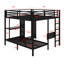 Structure de lit superposé avec garde-robe intégrée et bureau pliable