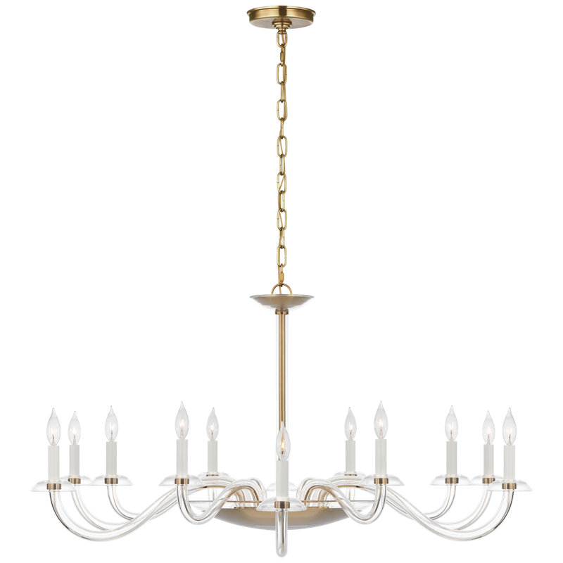 Brigitte 12 - Light Chandelier, Hand-Rubbed Antique Brass