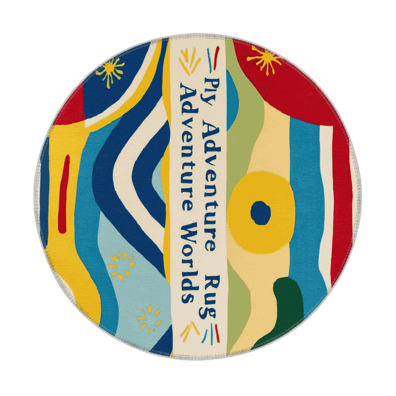 Fizzy Slide Indoor And Outdoor Area Rug, Round 5'