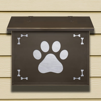Dog Paw Brass Wall Mounted Mailbox