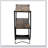 Rustic Industrial Design Demilune Shape Textured Metal Distressed Wood Console Table