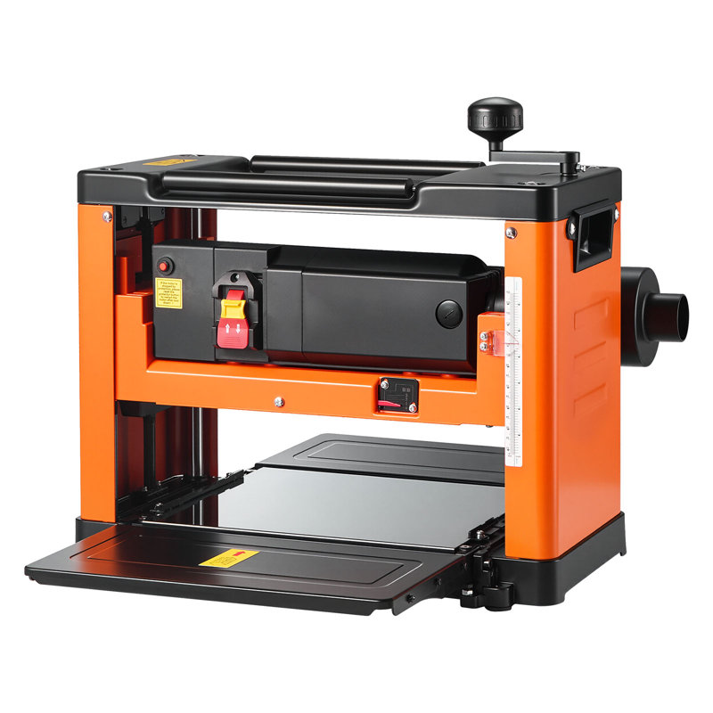 Raboteuse d'épaisseur, table de travail de 13 pouces de largeur, raboteuse électrique pour le travail du bois, tête de coupe en spirale avec 24 inserts, moteur puissant de 2 000 W et 2 500 tr / min, vitesse unique, pour le bois dur et le bois tendre