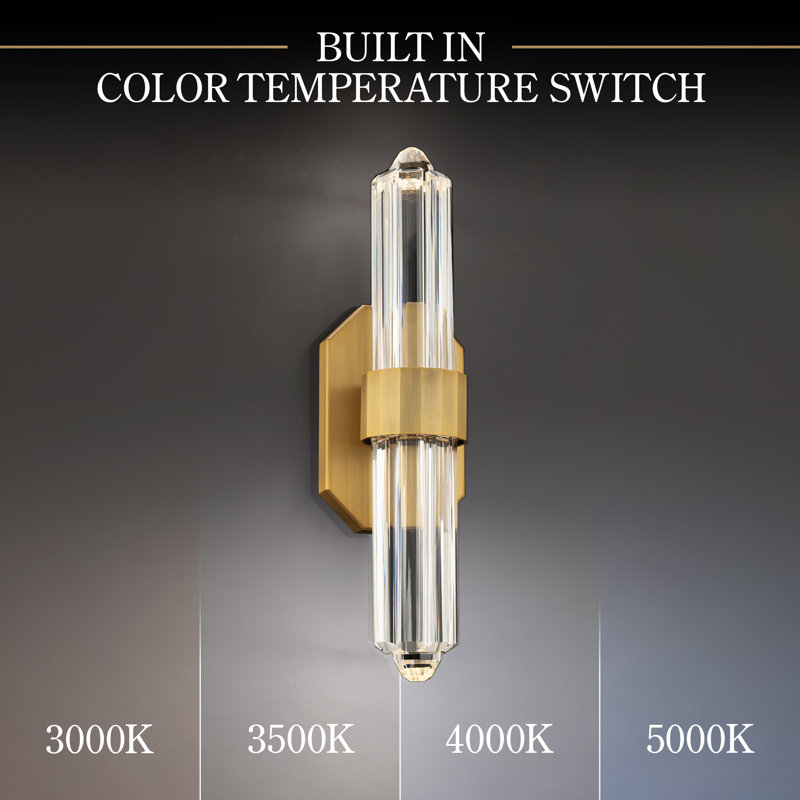 Plumeria 2 - Light LED Armed Sconce, Aged Brass