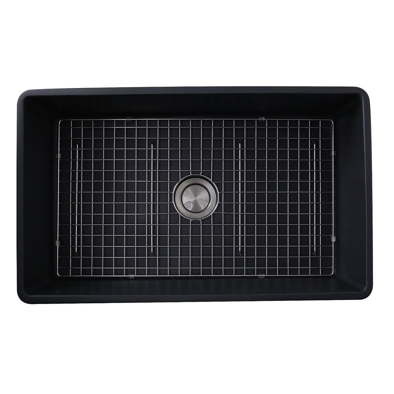 Vineyard 33'' L Single Basin Kitchen Sink, Matte Black