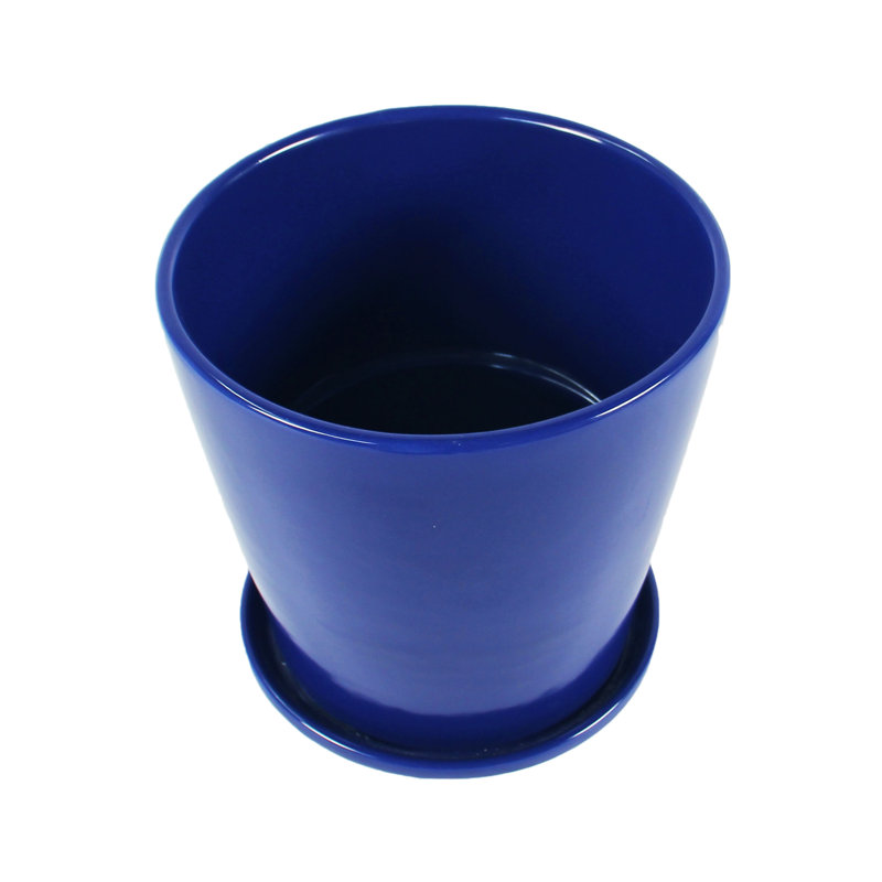 Pansy Ceramic Pot Planter, Cobalt