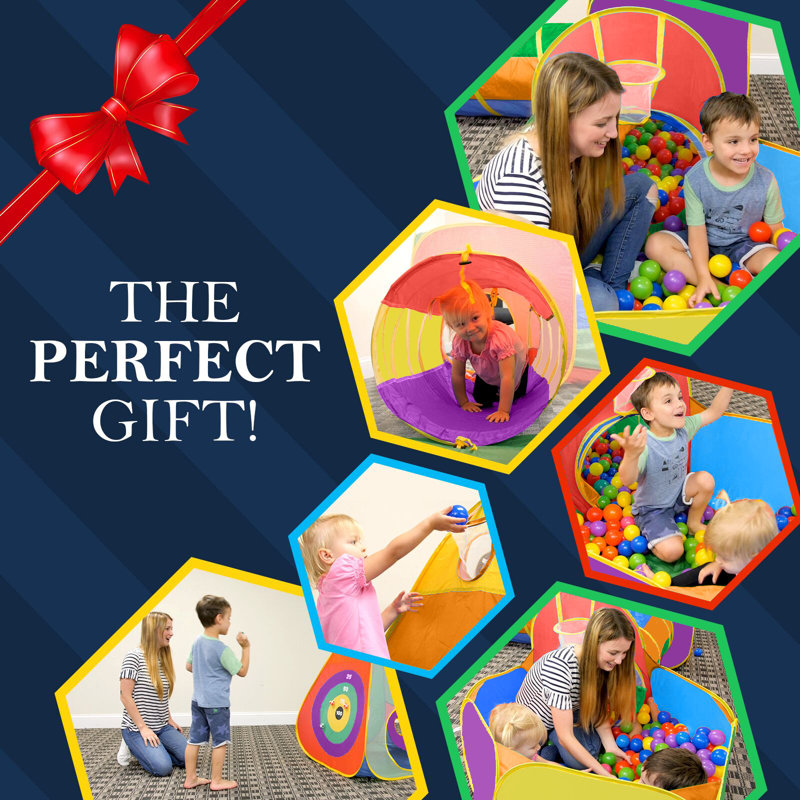 Vibrant Multi-Color Alloy Steel Kids Play Tent and Tunnel Set