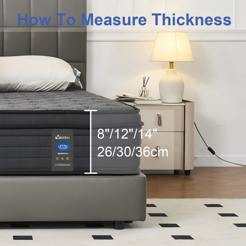 Matelas en mousse à mémoire de forme à ressorts ensachés mi-ferme 12 po, Lit double