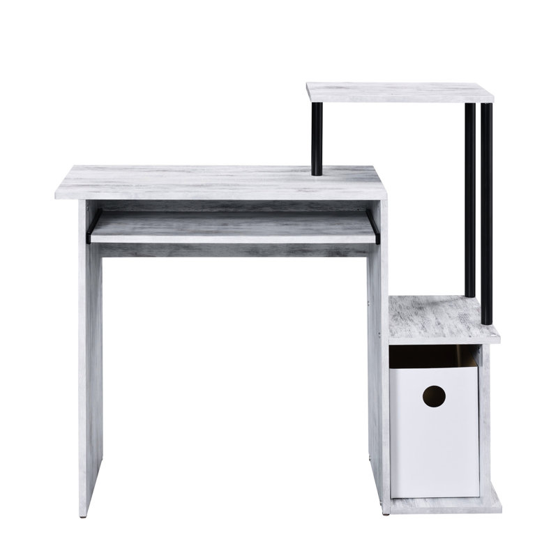Workstation Computer Desk With Keyboard Tray And Large Surface Space Study Compact Design, Black/Gray