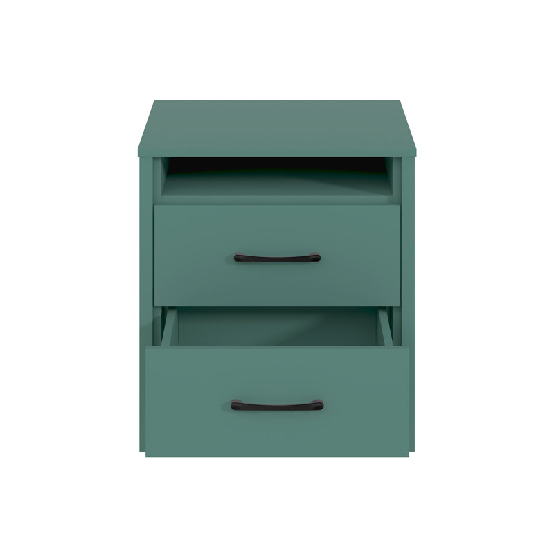 Table de chevet 2 tiroirs 22,7 po Pruitt, Vert, Individuel
