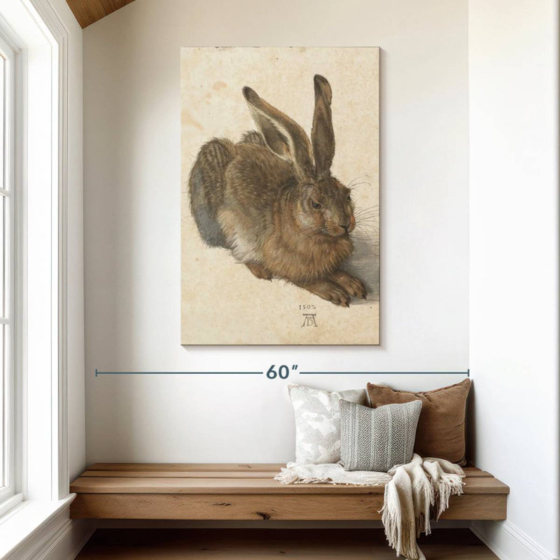 Jeune lièvre Brampt, H 48 po x l 32 po