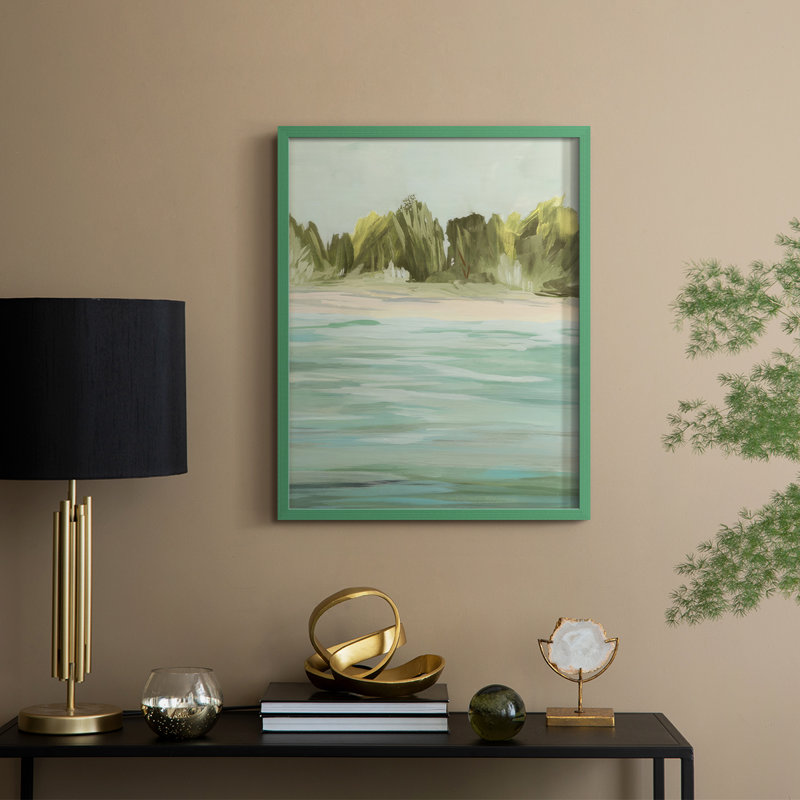 Offshore Horizon II, reproduction encadrée - bois massif, H 11 po x l 9 po, Vert