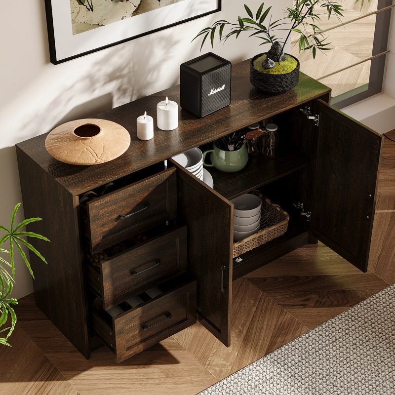 47.2" W Sideboard Cabinet Buffet Storage Cabinet, Brown