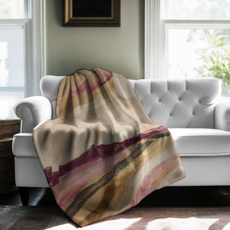 Couverture rose de qualité supérieure 1 pièce Pink Boho, L 50 po x L 60 po