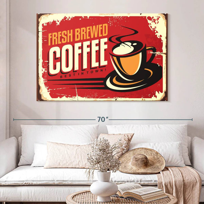 Plaque murale «Fresh Brewed Coffee», H 34 po x l 51 po