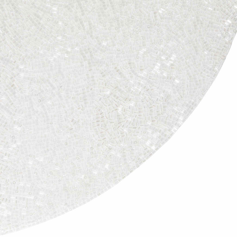 Napperon Sparkles Home | Tapis de table rond en perles de verre 15 po | Envers caoutchouté | Chic, Transparent