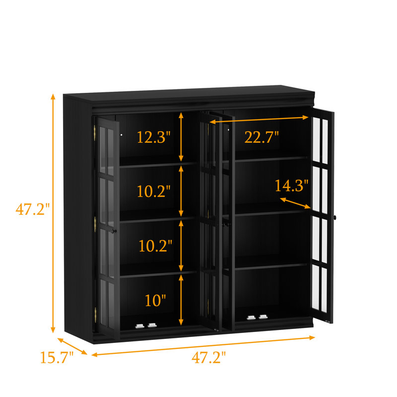 Armoire garde-manger H 47,2 po avec 4 portes en verre