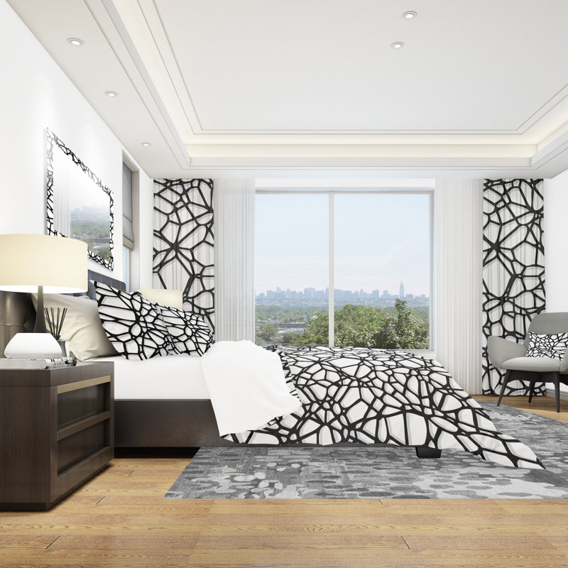 Ensemble de housse de couette moderne et contemporaine, Housse simple + 1 taie décorative