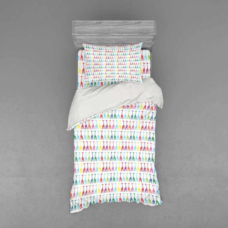 Ensemble de housse de couette giraffe, Housse de couette simple TG + 2 articles suppléme