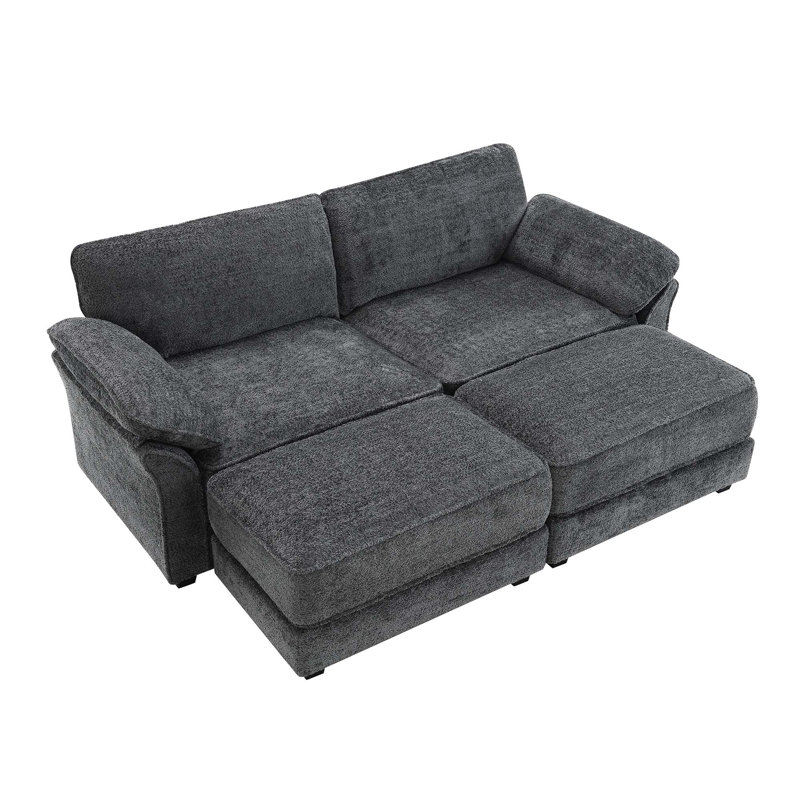 Canapé-lit modulaire convertible Free Combination, Chenille grise