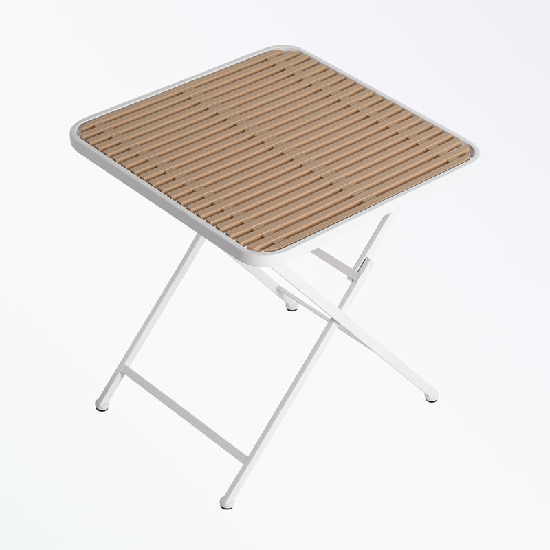 Table pliante carrée avec pieds en métal