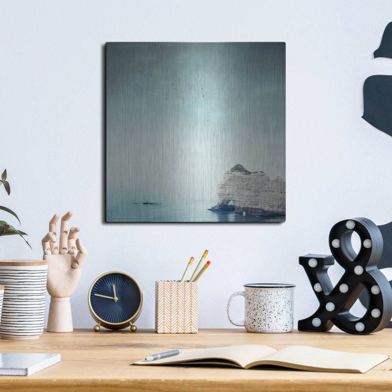 Art mural en métal Beachcrest Home ™ «Falaise Damont» par Dirk Wustenhagen, H 12 po x l 12 po