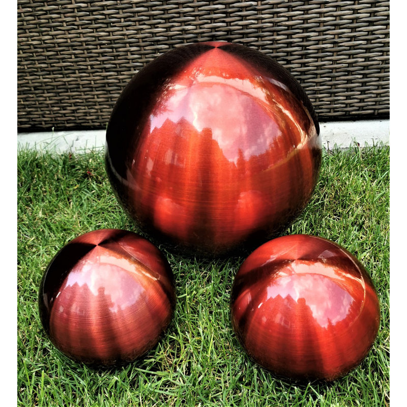 Challie Stainless Steel Gazing Ball, 20cm H x 30cm W x 30cm D