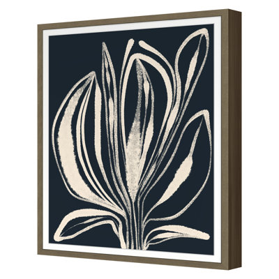 Navy Botanical 2 Print by Alicia Bock