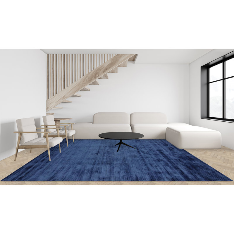 Area Rug in Navy, Rectangle 6' x 9'