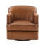 Fauteuil demi-tonneau pivotant en cuir véritable Fazio-1857568714