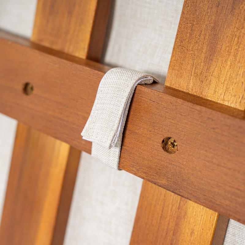 Chaises longues d'extérieur en bois d'acacia avec coussins Solmaris