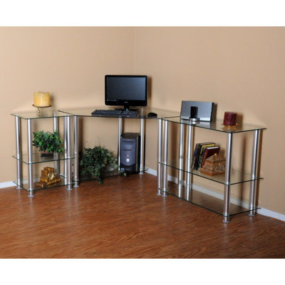 Glass Aluminium Computer Desk
