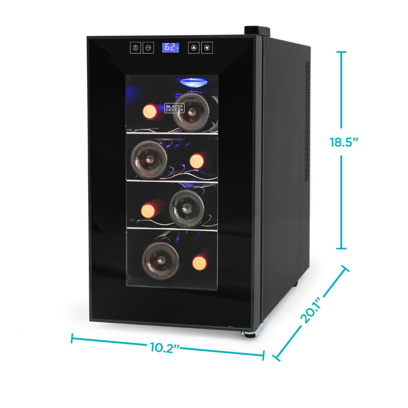 Black Thermoelectric Freestanding Wine Cellar with LED Display