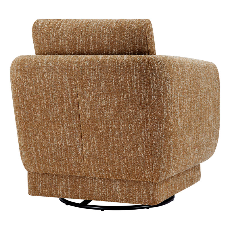 Ramel Upholstered Swivel Armchair, Mellow Mustard Boucle