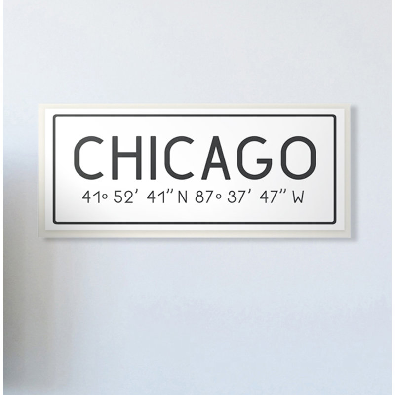 «Chicago» par Daphne Polselli, reproduction d'art textuel sur toile, H 7 po x l 17 po, Plaque murale