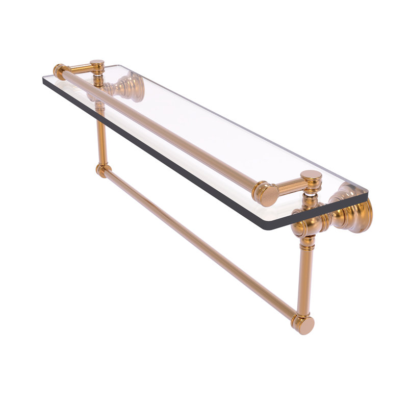Étagère murale en verre Freyja Gallery, H 5,54 po x l 22 po x P 7,4 po, Bronze brossé