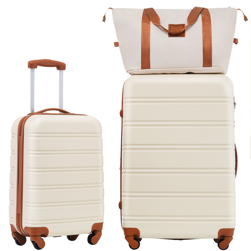 Valise Hardshell 2 pièces + valise à roulettes avec verrou TSA léger 20 po + 28 po