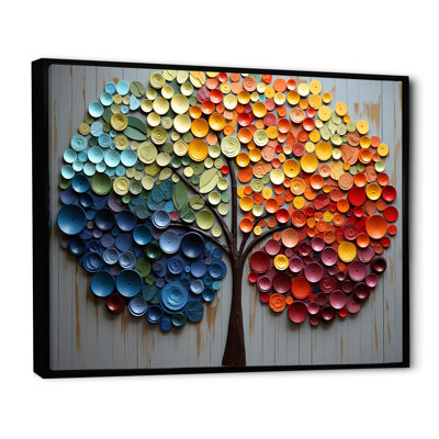 Art mural coloré arc-en-ciel coloré 4 saisons - Arbres