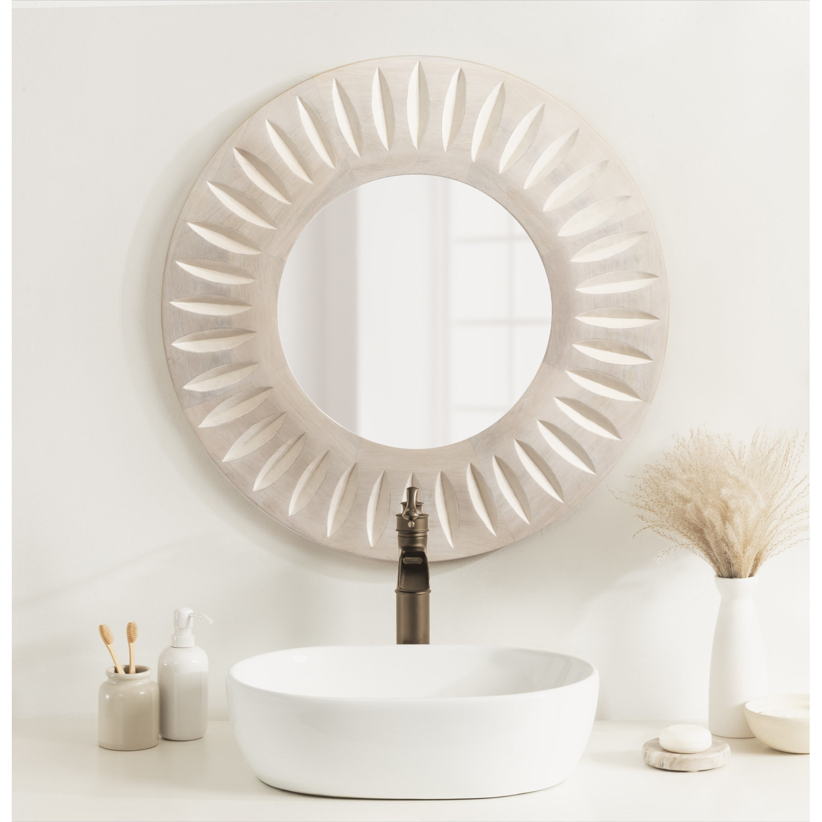 Hareton 26" Solid Wood Accent Mirror
