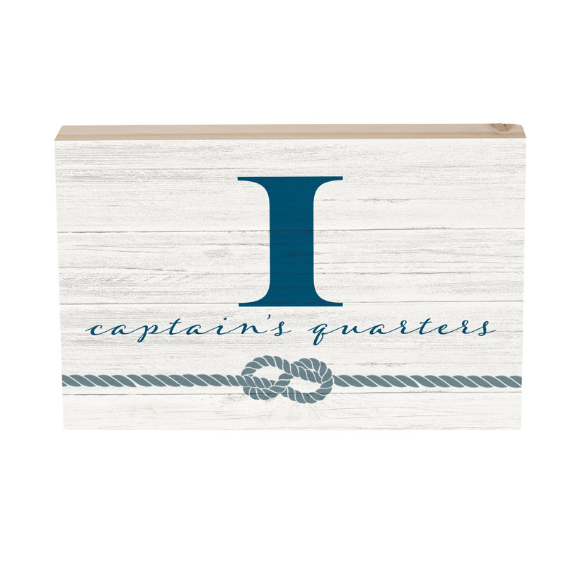 Coastal Wooden Plock Monogram Captain 12x8" I