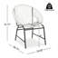 Ensemble de 2 chaises d'extérieur modernes ovales en osier à tissage ouvert, style Acapulco, blanc-1327162457