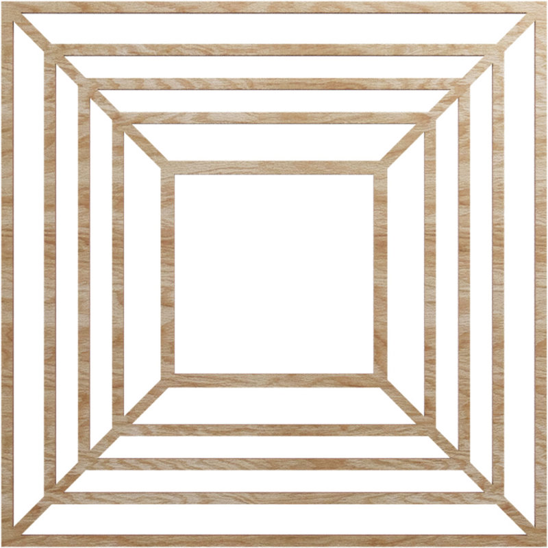 Médaillon de plafond en bois Raven, Bouleau, H 26 po x l 26 po x P 0,25 po