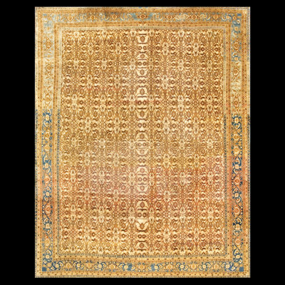 One-of-a-Kind 9' X 11'4" 1900s Wool Area Rug in