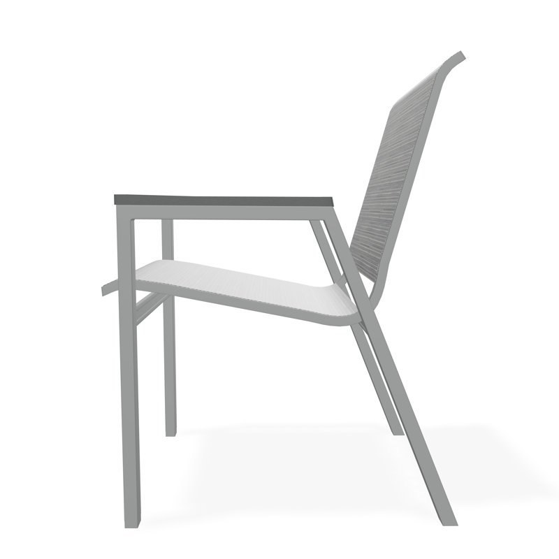 Bazza Outdoor Dining Chair, Destiny Steel, Graphite
