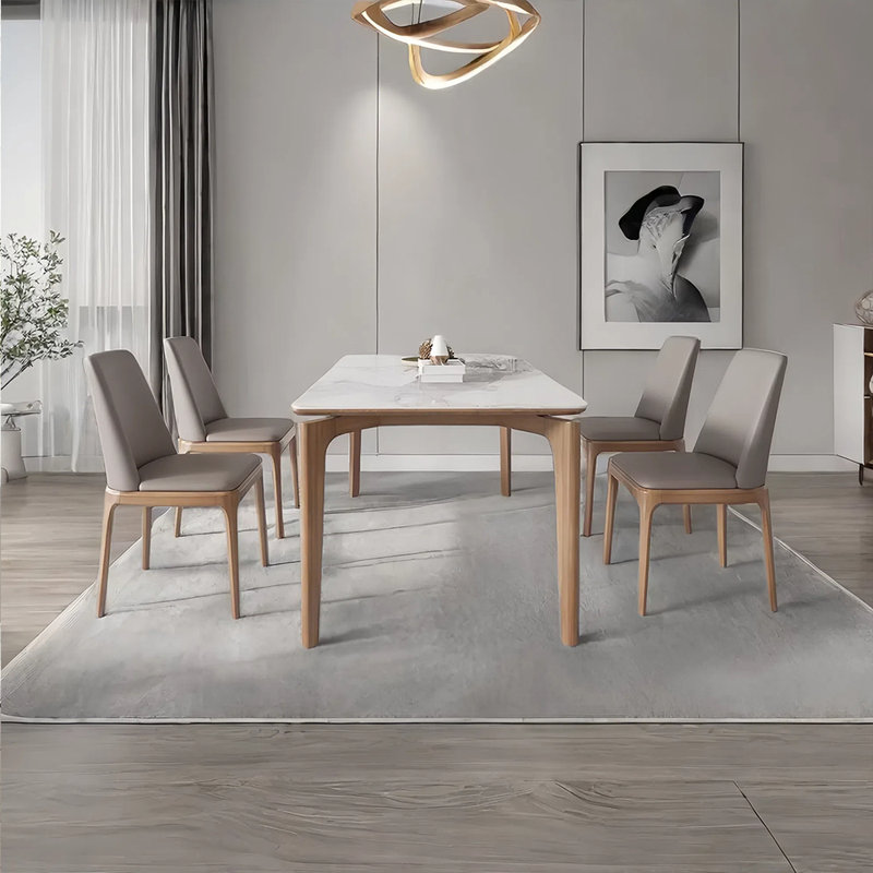 Ensemble de table de salle à manger haut de gamme avec chaises, H 29,52 po x L 55,11 po x l 31,49 po