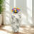 8X8x13.5" White Ceramic Accent Vase With Gray Floral Design-767966149