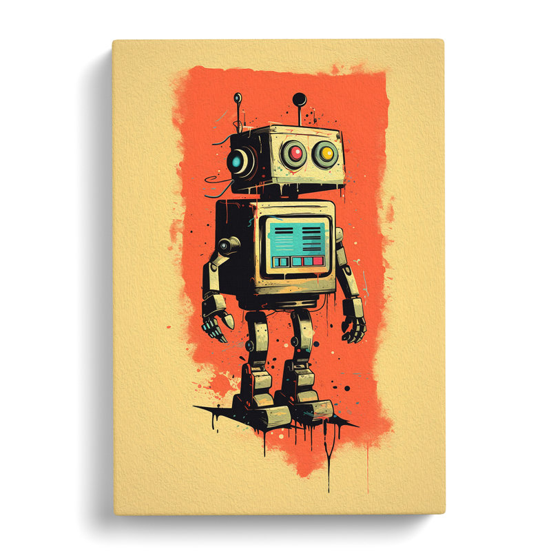 Robot Minimalism Art - Wrapped Canvas, 76cm H x 50cm W x 3cm D