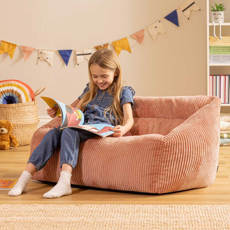 Corduroy Bean Bag Sofa, Pink